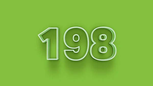 Abbildung Der 198 Zahl Auf Grünem Hintergrund — Stockfoto