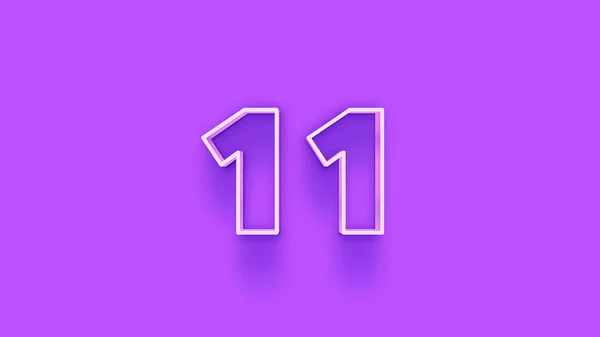 紫色の背景に3D 11番のイラスト — ストック写真