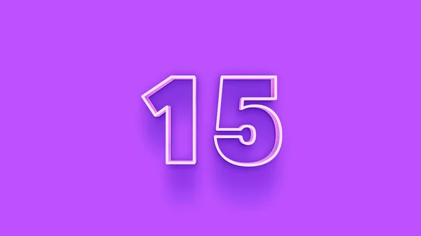 紫色の背景に3D 15番の数字のイラスト — ストック写真