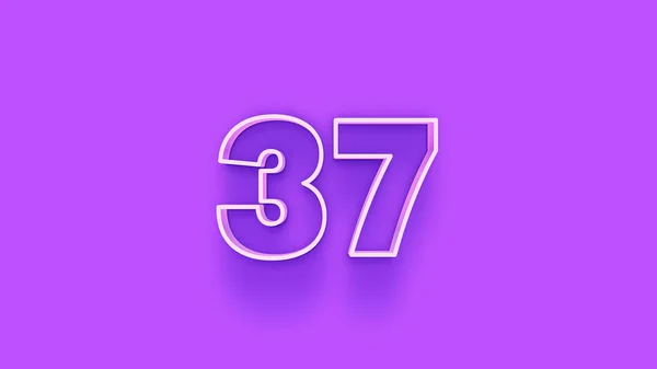 紫色の背景に3D 37番のイラスト — ストック写真
