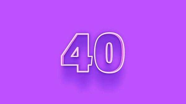 紫色の背景に3D 40番のイラスト — ストック写真