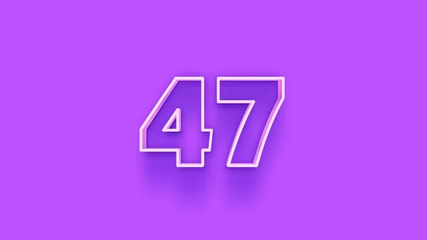 紫色の背景に3D 47番のイラスト — ストック写真