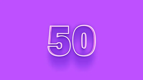紫色背景上3D 50数字的图解 — 图库照片