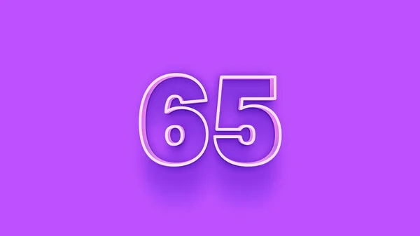 紫色の背景に3D 65番のイラスト — ストック写真