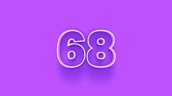 紫色の背景に3D 68番の数字のイラスト — ストック写真
