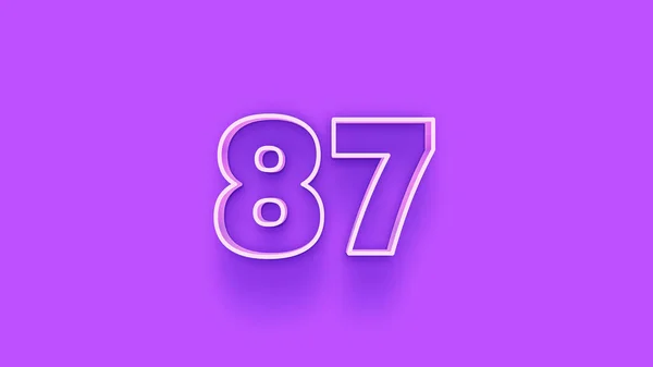紫色背景上3D 87数字的图解 — 图库照片
