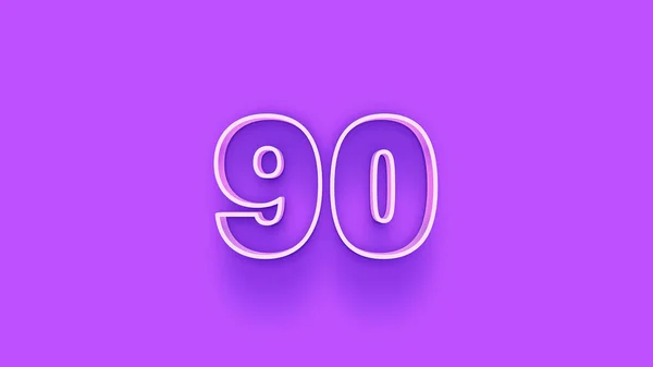 紫色の背景に3D 90番のイラスト — ストック写真