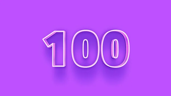 Illustration Der 100 Zahl Auf Violettem Hintergrund — Stockfoto
