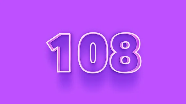 紫色背景上3D 108数字的图解 — 图库照片
