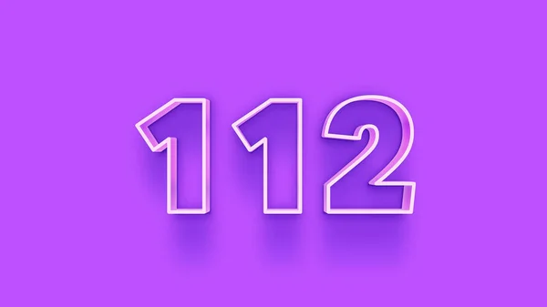 紫色の背景に3D 112番のイラスト — ストック写真