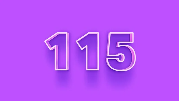 紫色背景上3D 115数字的图解 — 图库照片