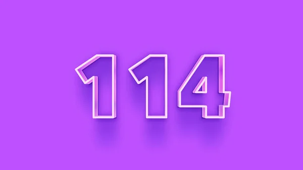 Illustration 114 Number Purple Background — Stock Photo, Image