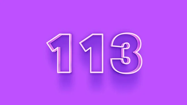 Illustration Numéro 113 Sur Fond Violet — Photo
