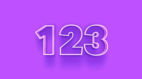 Иллюстрация 123 Номер Фиолетовом Фоне — стоковое фото