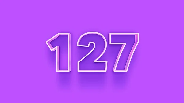 紫色の背景に3D 127番のイラスト — ストック写真