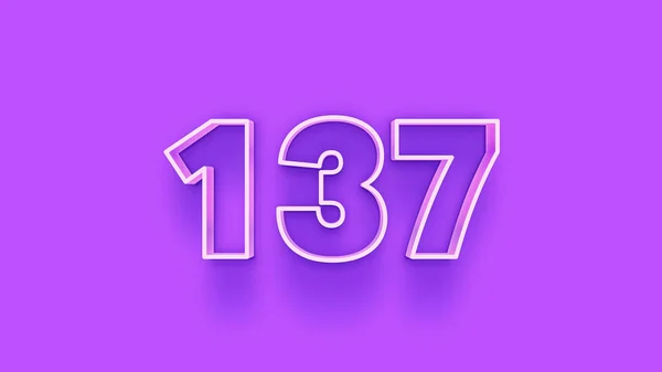 Ilustracja Liczby 137 Fioletowym Tle — Zdjęcie stockowe