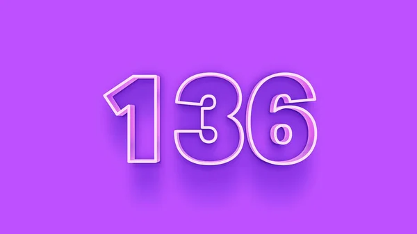 Illustrazione 136 Numero Sfondo Viola — Foto Stock