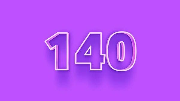 Ilustracja Liczby 140 Fioletowym Tle — Zdjęcie stockowe