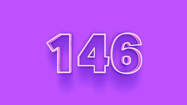 Ілюстрація 146 Номера Фіолетовому Фоні — стокове фото