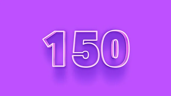 Απεικόνιση Του 150 Αριθμό Μωβ Φόντο — Φωτογραφία Αρχείου