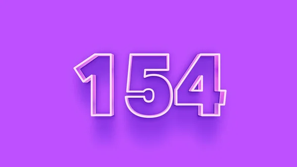 Abbildung Der 154 Zahl Auf Violettem Hintergrund — Stockfoto