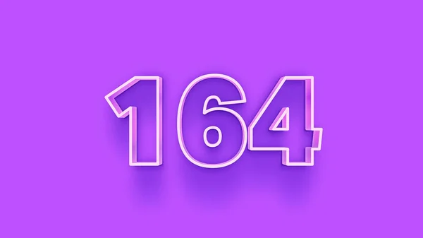 Απεικόνιση Του 164 Αριθμό Μωβ Φόντο — Φωτογραφία Αρχείου