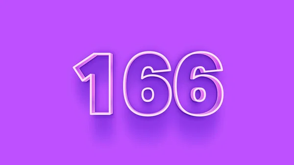 紫色の背景に3D 166番のイラスト — ストック写真