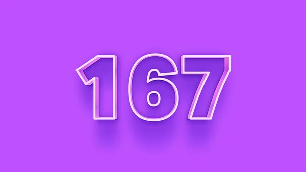Illustration 167 Number Purple Background — Stock Photo, Image