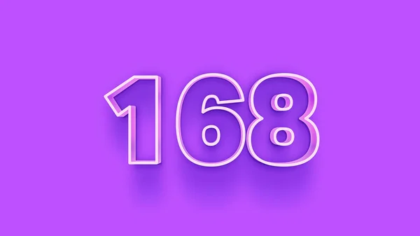 Ilustración Del Número 168 Sobre Fondo Púrpura — Foto de Stock