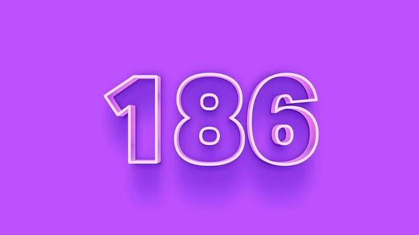 Illustration 186 Number Purple Background — Stock Photo, Image