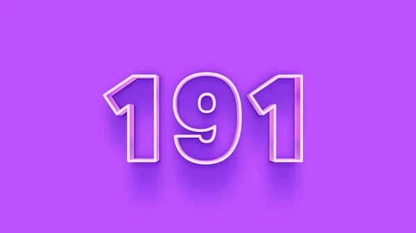 Illustration Der 191 Zahl Auf Violettem Hintergrund — Stockfoto
