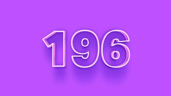 紫色の背景に3D 196番のイラスト — ストック写真