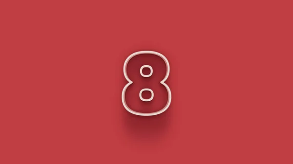 Illustration Number Red Background — Stock Photo, Image