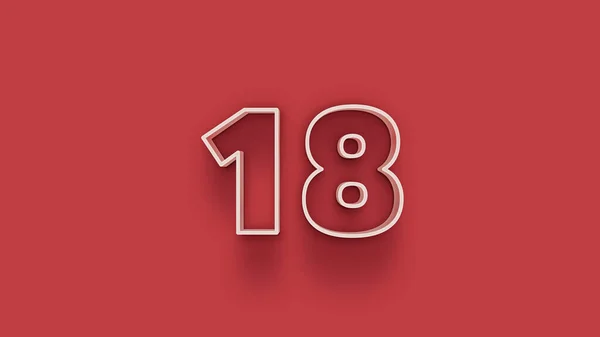Ilustrație Numărului Fundal Roșu — Fotografie, imagine de stoc