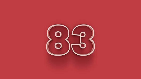 赤を背景にした3D 83番のイラスト — ストック写真