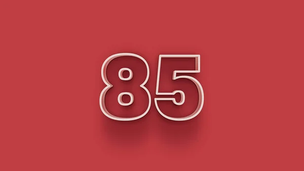 赤を背景にした3D 85番のイラスト — ストック写真