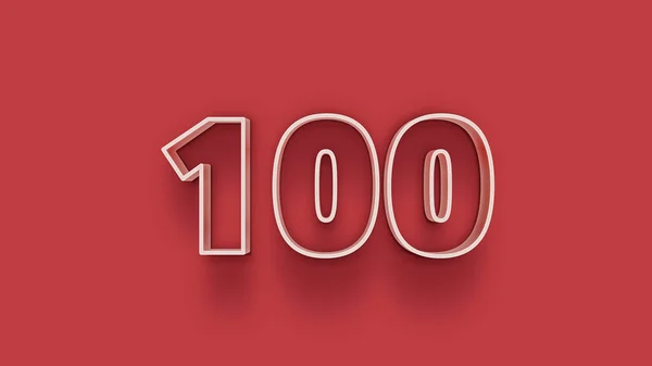 Illustration 100 Nummer Röd Bakgrund — Stockfoto