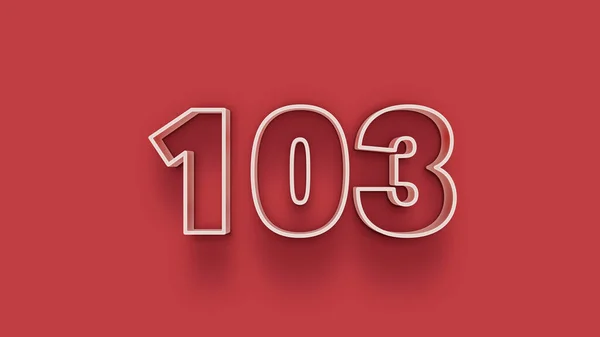 Illustration 103 Number Red Background — Stock Photo, Image