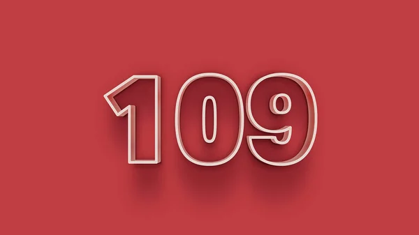 Illustration 109 Number Red Background — Stock Photo, Image