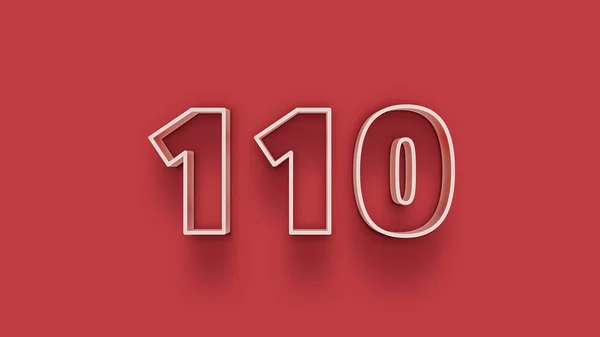 Abbildung Der 110 Zahl Auf Rotem Hintergrund — Stockfoto