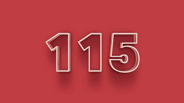 Απεικόνιση Του 115 Αριθμό Στο Κόκκινο Φόντο — Φωτογραφία Αρχείου