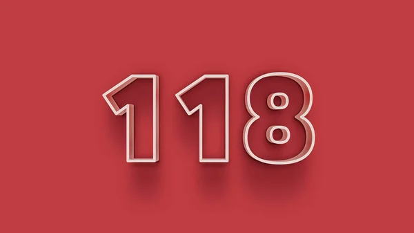 Illustration 118 Number Red Background — Stock Photo, Image