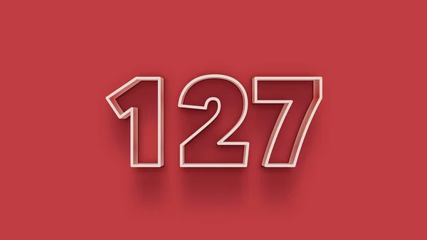 Bianco Numero 127 Isolato Sfondo Rosso Poster Vendita Unico Banner — Foto Stock