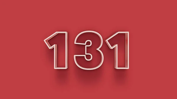 Blanco Número 131 Aislado Sobre Fondo Rojo Para Cartel Venta —  Fotos de Stock