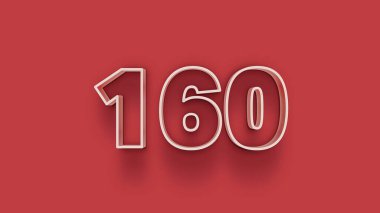 Benzersiz satış afişleri, afişler, Noel için kırmızı arka planda 160 numaralı beyaz 3D..