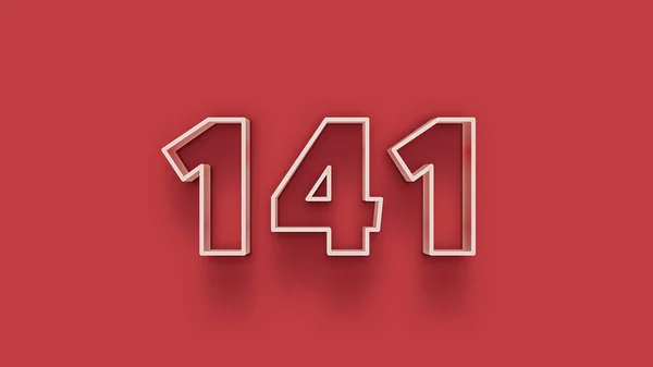 White Number 141 Isolated Red Background Unique Selling Poster Banner — Stock Photo, Image