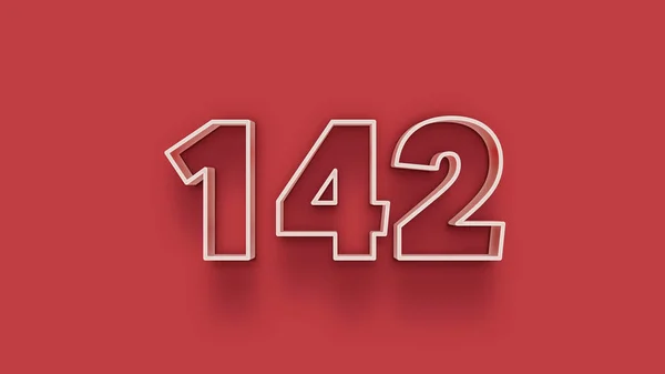 White Number 142 Isolated Red Background Unique Selling Poster Banner — Stock Photo, Image