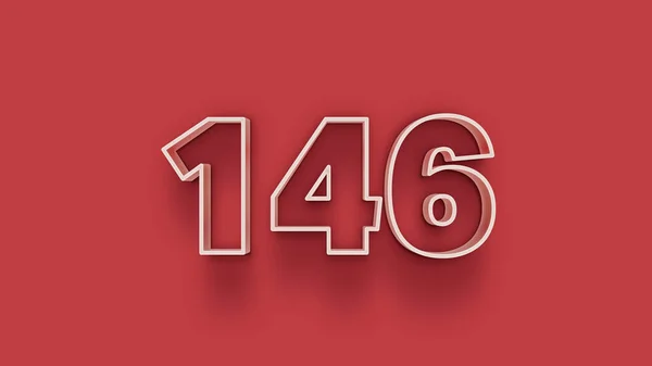 White Number 146 Isolated Red Background Unique Selling Poster Banner — Stock Photo, Image