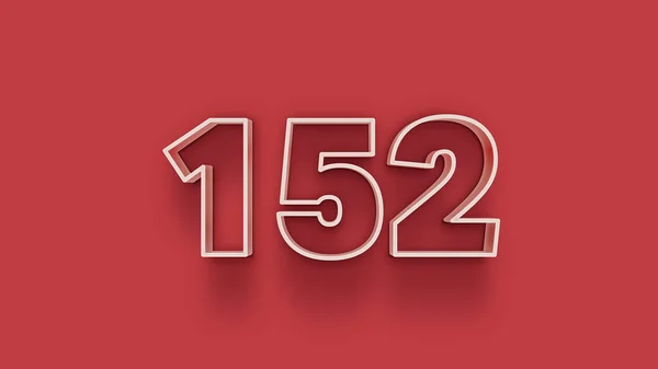 Vit Nummer 152 Isolerad Röd Bakgrund För Unik Försäljning Affisch — Stockfoto