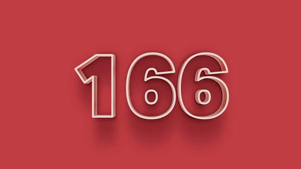 Branco Número 166 Isolado Fundo Vermelho Para Cartaz Venda Exclusivo — Fotografia de Stock